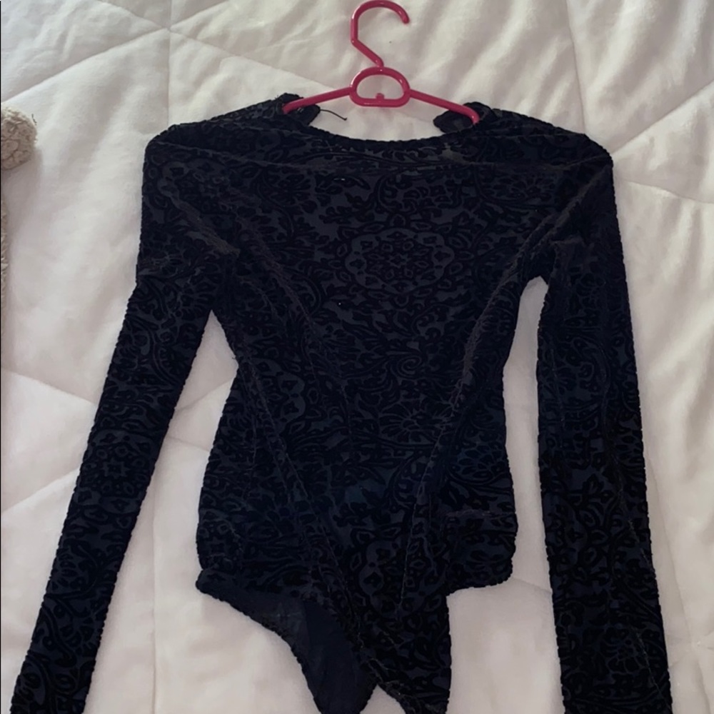 Black patterned body suit